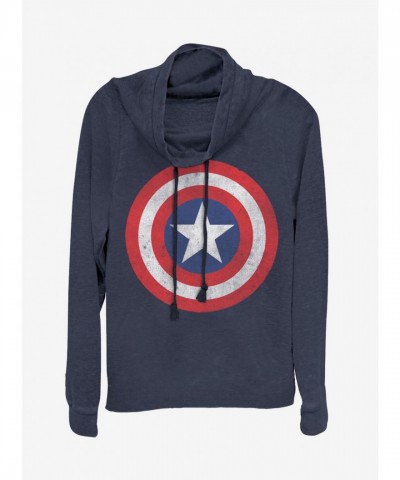 Marvel Girls Captain America Classic Neckline Sweatshirt - BLUE