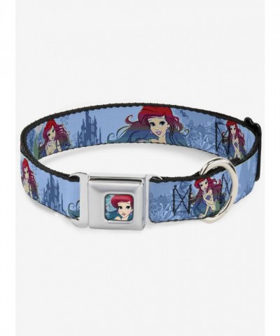 Disney Ariel Coral Castle SeatBelt Dog Collar, Durable & Stylish