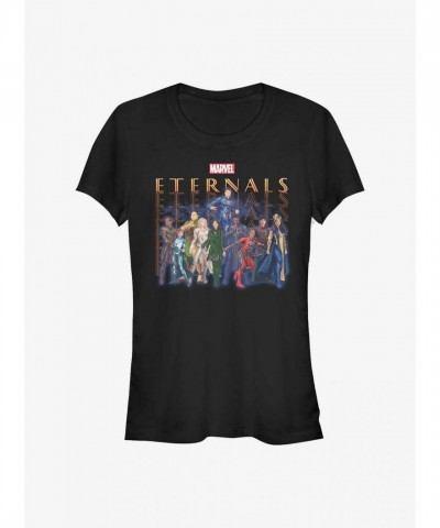 Marvel Eternals Girls Group T-Shirt - Black, Lightweight Cotton