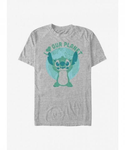 Disney Lilo & Stitch Eco-Friendly T-Shirt in Grey - Lightweight Men's Size