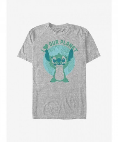 Disney Lilo & Stitch Eco-Friendly T-Shirt in Grey - Lightweight Men's Size