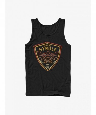 Nintendo Zelda Hyrule Adventure Tank Top for Men - Black