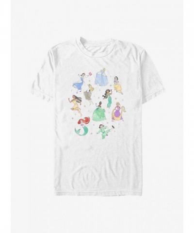 Disney Princess Doodle T-Shirt for Men - White