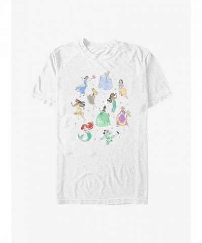 Disney Princess Doodle T-Shirt for Men - White