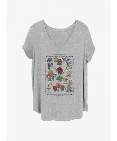 Disney Alice in Wonderland Plus Size Grey T-Shirt for Girls