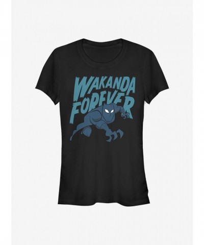 Marvel's Bold Wakanda Forever Art T-Shirt for Girls - Black