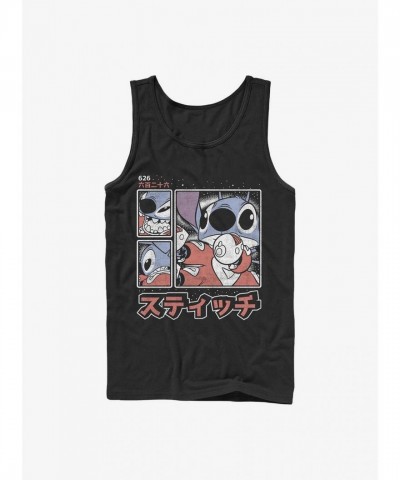 Disney Lilo & Stitch Unisex Cotton Tank Top - Black