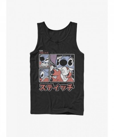 Disney Lilo & Stitch Unisex Cotton Tank Top - Black