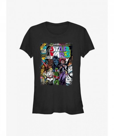 Star Wars Classic Comic T-Shirt for Girls - Black