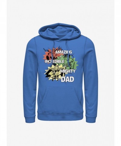 Marvel Dad Hero Equation Hoodie - Blue Cotton Blend for Men