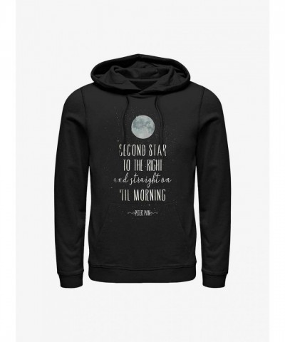 Disney Peter Pan Hoodie - Black Second Star Straight Til Morning for Men