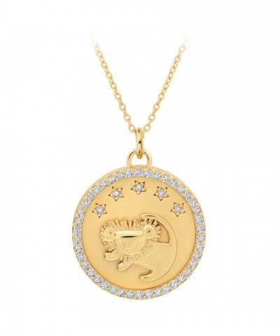 CRISLU Simba Medallion Necklace in Yellow Gold for Women