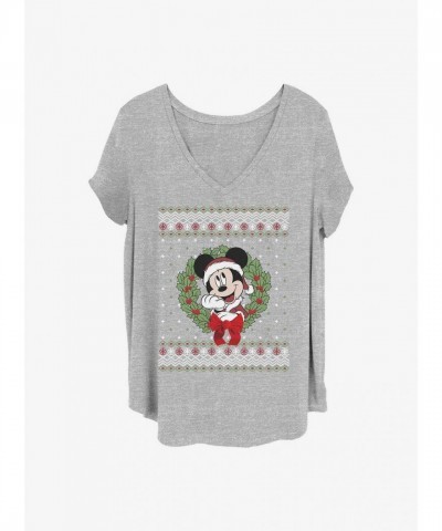 Disney Plus Size Grey Mickey Mouse Girls Sweater T-Shirt