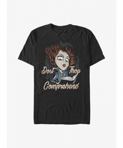 Disney Hocus Pocus T-Shirt for Men - Comfortable Winnie Dost Thou Comprehend Design - Black
