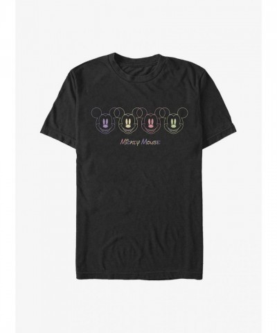 Disney Black Neon Mickey Mouse T-Shirt for Men