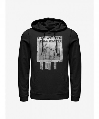 Star Wars Hoodie - Men's Unisex Droids Design in Black