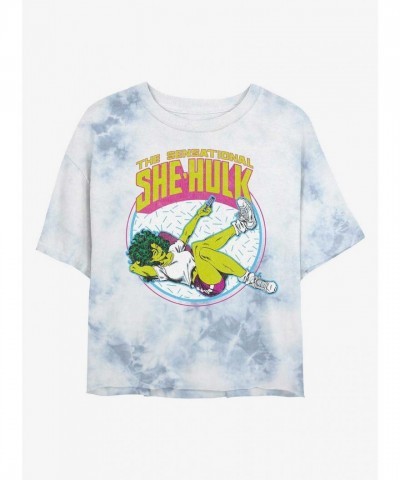 Marvel Sensational She-Hulk Tie-Dye Crop T-Shirt for Girls - Multi