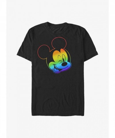 Disney Rainbow Mickey Mouse Unisex T-Shirt - Black