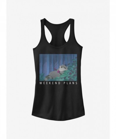 Disney Pocahontas Meeko Girls Cotton Tank Top - Junior Sizes Black