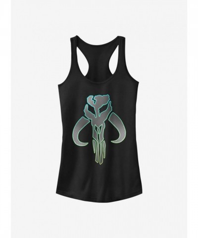 Mando Silver Tank Top for Girls - The Mandalorian Black Junior Size