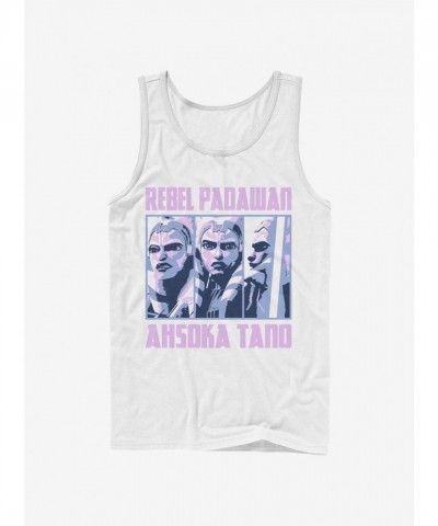 Star Wars Clone Wars Ahsoka Rebel Boxup Tank Top - Men's White