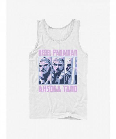 Star Wars Clone Wars Ahsoka Rebel Boxup Tank Top - Men's White