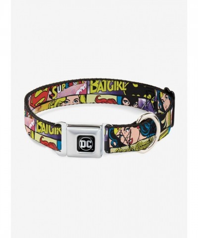 DC Comics Justice League Superheroines Seatbelt Dog Collar - USA Made