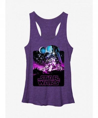 Star Wars Epic Artwork Purple Racerback Tank Top for Girls