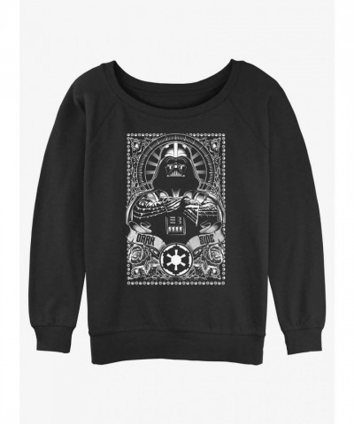 Star Wars Darth Vader Darkness Themed Girls Slouch Sweater - Black