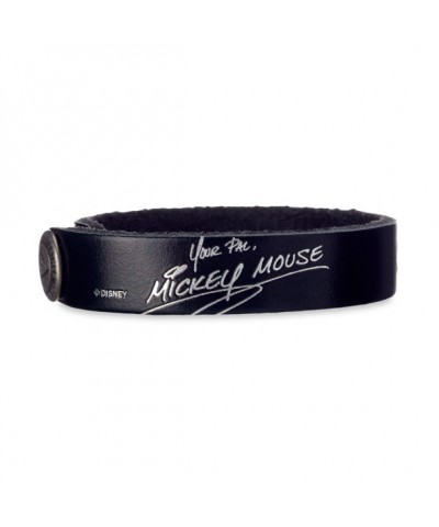 Mickey Mouse Comic Strip Personalized Leather Bracelet by Leather Treaty