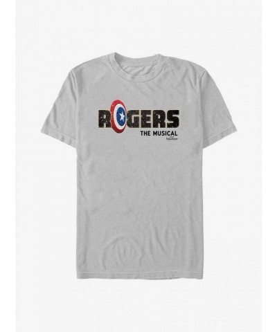 Marvel Hawkeye Rogers Musical Logo T-Shirt - Grey Men's Size