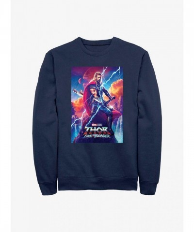 Marvel Asgardian Thor Love and Thunder Blue Cotton Sweatshirt for Men