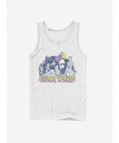 Star Wars The Rise of Skywalker Retro White Rebel Tank Top for Men