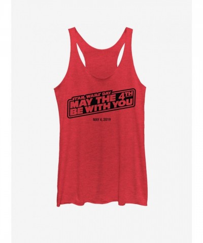 Star Wars May the Fourth Be With You Girls Red Tank Top 2019