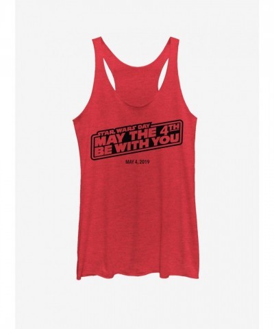 Star Wars May the Fourth Be With You Girls Red Tank Top 2019