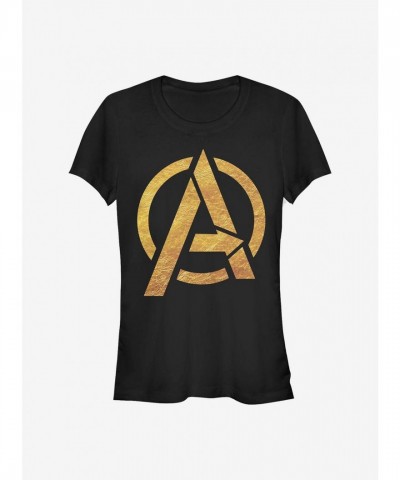 Marvel Avengers Black Logo T-Shirt for Girls - Lightweight Cotton