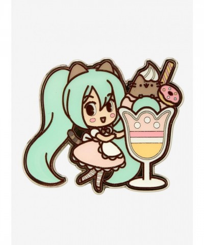 Hatsune Miku Pusheen Collaboration Enamel Pin - 2" Metal Collectible