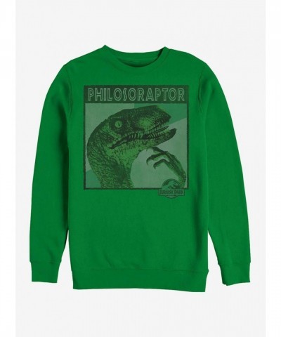 Deep Thinker Grey Unisex Philosoraptor Sweatshirt