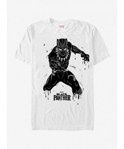 Marvel's 2018 Black Panther Drip Style Men's T-Shirt - White