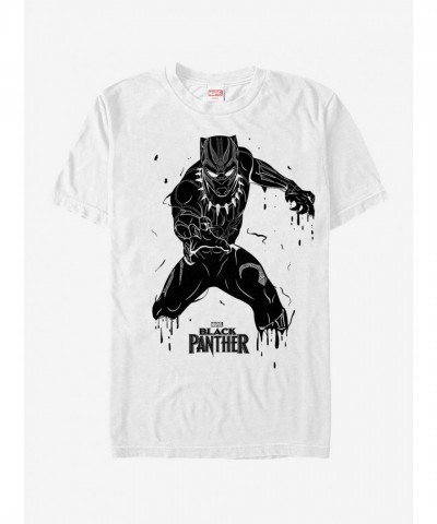 Marvel's 2018 Black Panther Drip Style Men's T-Shirt - White