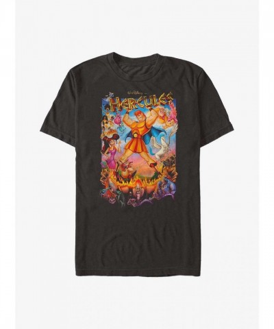 Disney Strong God Hercules Movie Poster T-Shirt - Men's Black