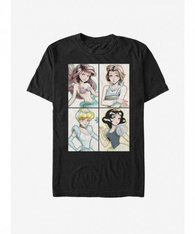 Disney Classic Princess Anime T-Shirt for Men - Black