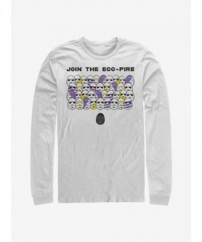 Star Wars Egg-Pire Long Sleeve Men's T-Shirt - White