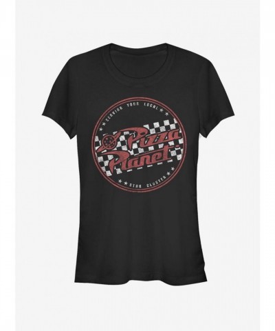 Disney Toy Story Pizza Planet Logo Lightweight T-Shirt for Girls - Black