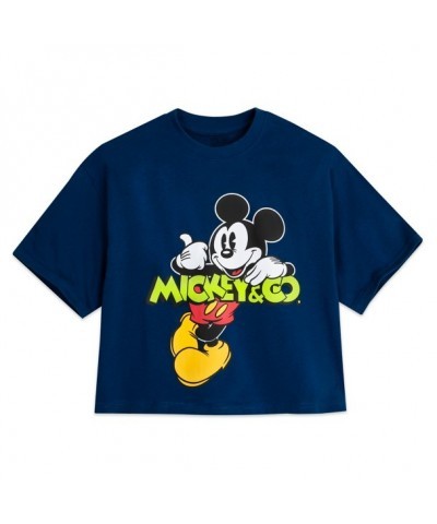 Mickey & Co. Women's Navy T-Shirt – Soft Jersey, Classic Mickey Art