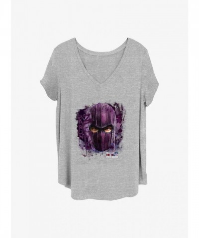Marvel Plus Size Grey Girls T-Shirt Featuring Baron Eyes from The Falcon and the Winter Soldier