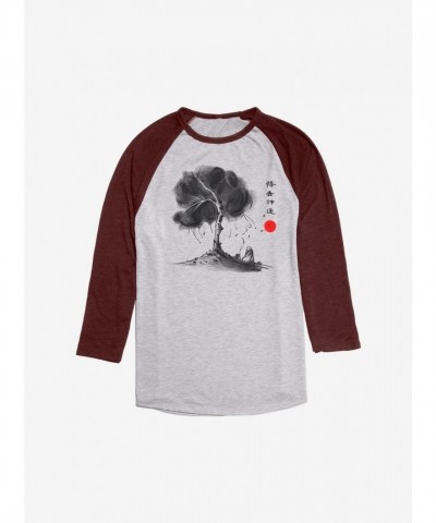Avatar: The Last Airbender Iroh Vine Motif Raglan T-Shirt - Grey Men's Size