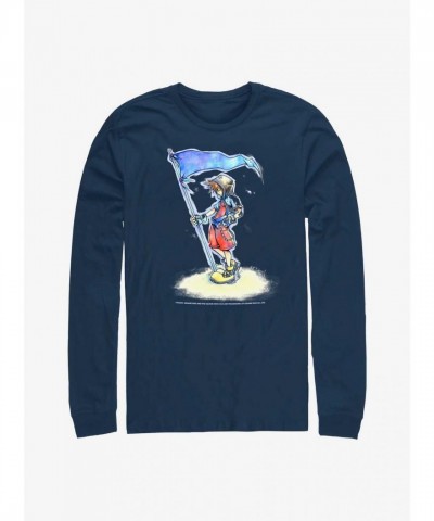 Disney Kingdom Hearts Sora Flag T-Shirt for Men - Blue