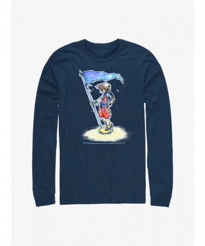 Disney Kingdom Hearts Sora Flag T-Shirt for Men - Blue