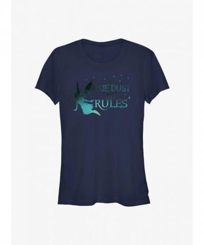 Disney Peter Pan & Wendy Tinker Bell Girls Cotton T-Shirt - Blue My Pixie Dust Rule